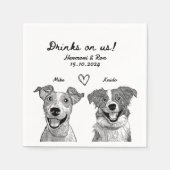 Drinken op ons 2 Pet Custom getrokken bruiloft Servet (Voorkant)