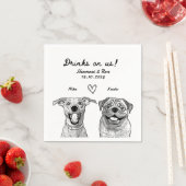Drinken op ons 2 Pet Custom getrokken bruiloft Servet (Insitu)