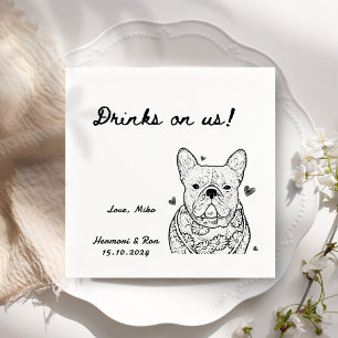 Drinken op ons getekend grappig hond eenvoudige br servet
