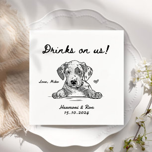 Drinken op ons minimalistische grappige hond eenvo servet