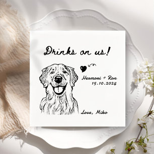 Drinken op ons minimalistische grappige hond eenvo servet