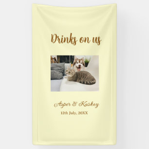 Drinken op ons open bar huisdier foto bruidspaar d spandoek