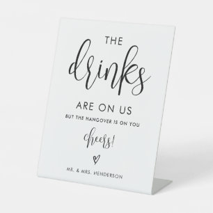 Drinken Op Onze Kosten Open Bar Bord Reclamebord Met Voetstuk
