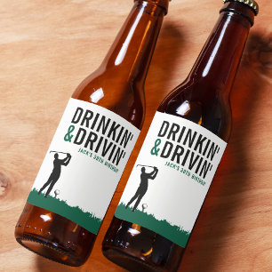 Drinken & Rijden Volwassenen Golf Verjaardagsfeest Bier Etiket