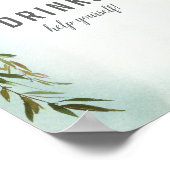 Drinken Tafel Groene Rozenrode Baby Sprinkle Showe Poster (Hoek)