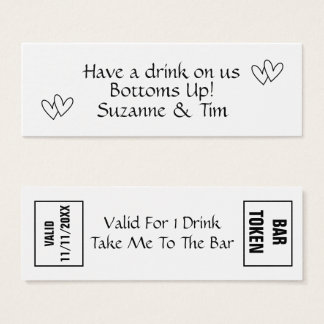 Drinken token - Heb een Drink op ons! Bruiloften,  Mini Visitekaartjes