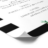 Drinken van de zwarte en witte roze boho floral br poster (Hoek)