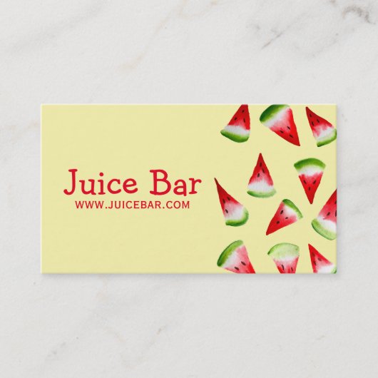Drinken voor de gezondheid van juice Bar watermelo Visitekaartje (Voorkant)