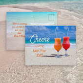 Drinken voor de nieuwjaars begroeting van het stra briefkaart