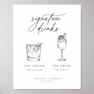 Drinken voor hedendaagse grafische minimalistische poster