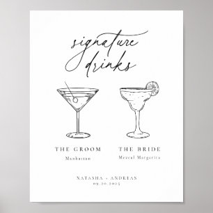 Drinken voor hedendaagse grafische minimalistische poster