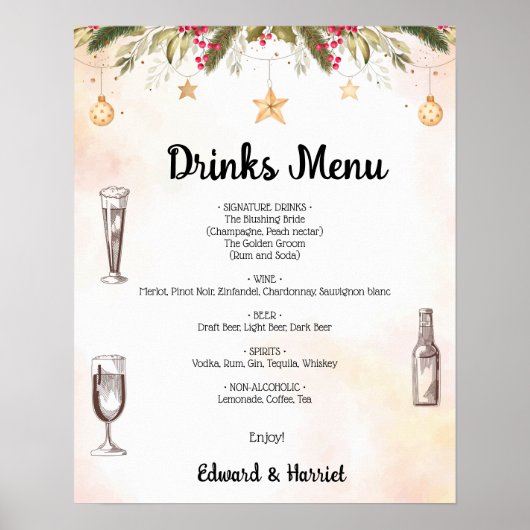 Drinken voor kerstbruiloft poster (Voorkant)
