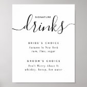 Drinken voor ondertekening. Zwarte en witte bruine Poster (Voorkant)