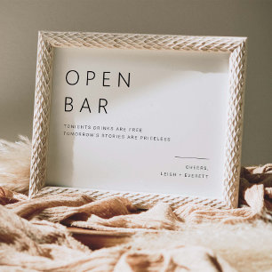Drinken voor open balie bruiloft Ondertekentafel D Poster