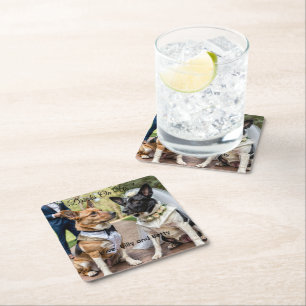 Drinken Zijn Op Ons Eenvoudige Foto Lieve Leuke Ho Vierkante Kartonnen Onderzetter