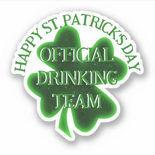 Drinkende Team St. Patrick's Dag Sticker (Voorkant)