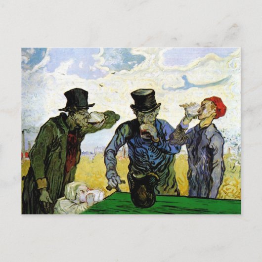 Drinkers van Vincent van Gogh 1890 Briefkaart (Voorkant)