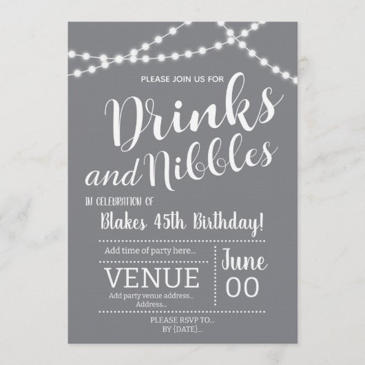 Drinks and Nibbles Invitation (Devant)