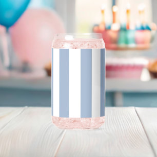 Drinkservies Set Blauw & Witte Streep Blikvorm Glas