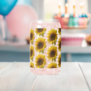 Drinkset Cute Zonnebloem Blikvorm Glas