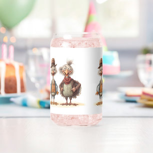 Drinkset Kalkoenen Blikvorm Glas