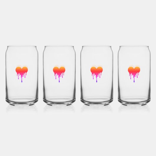 Drinkset - Kleine harten, grote uitbarsting Blikvorm Glas (Achterkant)