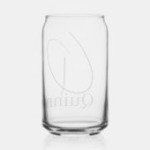 Drinkset Letter Q Blikvorm Glas (Achterkant)