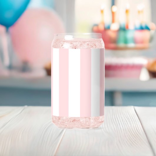 Drinkset Roze & Witte Streep Blikvorm Glas (Insitu (Baby Shower))