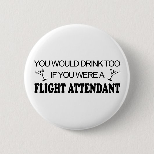 DrinkTo - Flight Attendant Ronde Button 5,7 Cm (Voorkant)