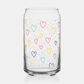Drinkware Set Colorful Love Red Hearts (Gauche)