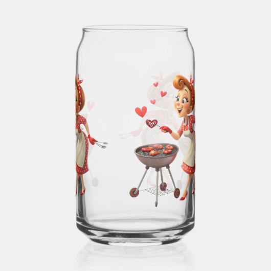 Drinkware Set Cooking Love Red Hearts Blikvorm Glas (Achterkant)