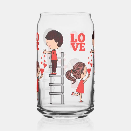 Drinkware Set Couple Love Red Hearts  (Droite)
