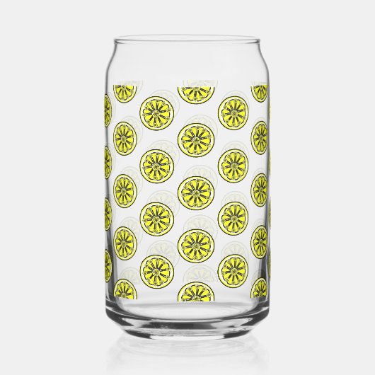 Drinkware Set Cute Yellow Lemons Blikvorm Glas (Voorkant)