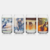 Drinkware Set-Dogs in de winter Blikvorm Glas (Achterkant)