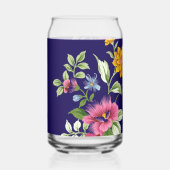 Drinkware Set Floral Blue Can Glass Blikvorm Glas (Achterkant)