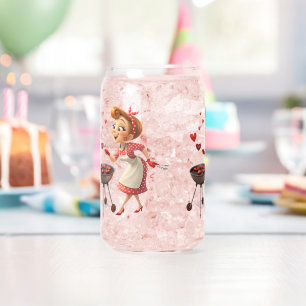 Drinkware Set Koken Liefde Rode Harten Blikvorm Glas