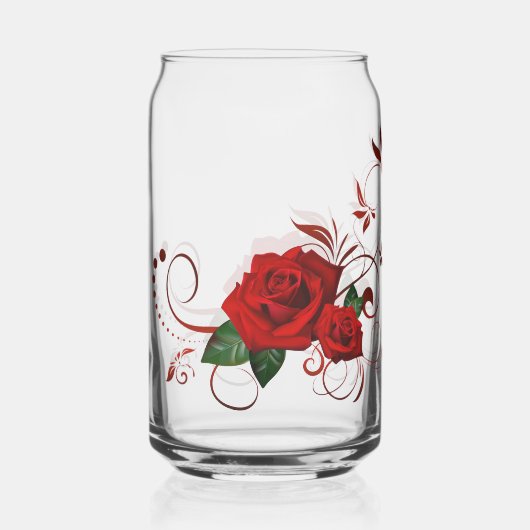 Drinkware Set Love Red Rose Floral (Verso)