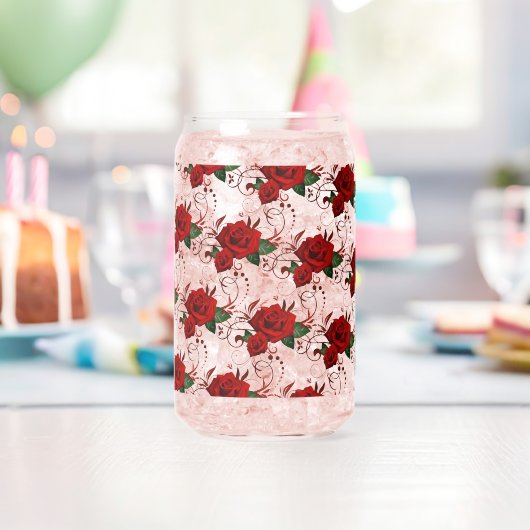 Drinkware Set Love Red Rose Floral Blikvorm Glas (Insitu (Verjaardag))