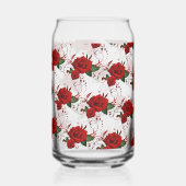 Drinkware Set Love Red Rose Floral Blikvorm Glas (Achterkant)