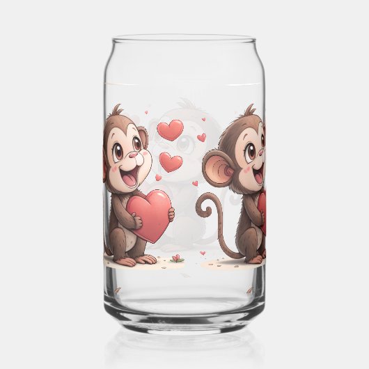 Drinkware Set Monkey Love Red Hearts  (Droite)