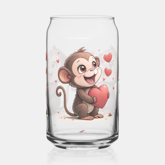 Drinkware Set Monkey Love Red Hearts (Gauche)
