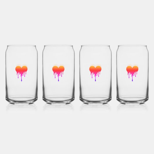 Drinkware Set - Small hearts, big bursts Blikvorm Glas (Achterkant)