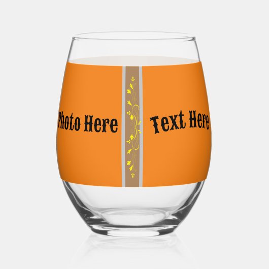 Drinkware Stijl: Gedrukte Wijn Glas foto | tekst. (Voorkant)