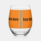 Drinkware Stijl: Gedrukte Wijn Glas foto | tekst. (Achterkant)