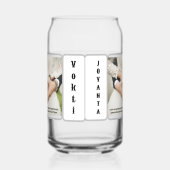 Drinkware trouwfoto met Naam Kan Glas. Blikvorm Glas (Links)