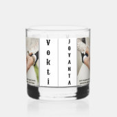 Drinkware trouwfoto met Naam rotsen Glas. Whisky Glas (Links)