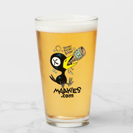 Drinky Crow Dook Pint Glass Glas (Voorkant gevuld)