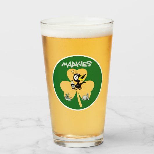 Drinky Crow Pint Glass Glas (Voorkant gevuld)