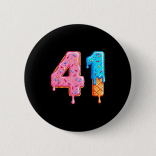 Drip 41 Meme Cool Baseball Stijl Nummer Een en Vee Ronde Button 5,7 Cm