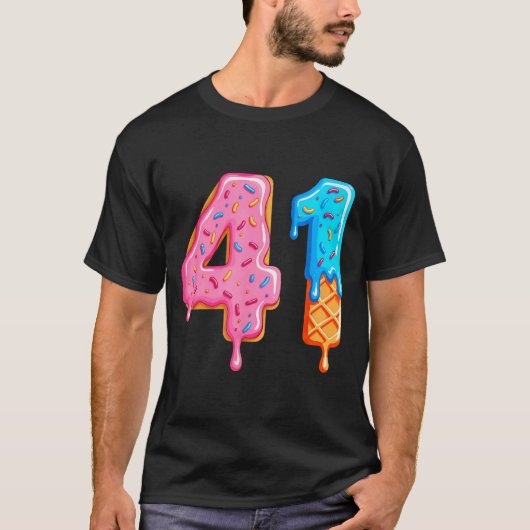 Drip 41 Meme Cool Baseball Style Number Forty One  T-shirt (Voorkant)